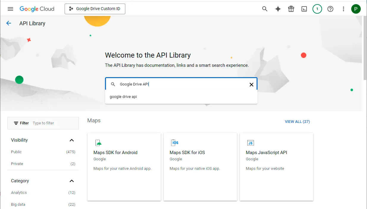 Google Drive API search