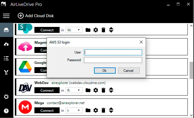 Añade Amazon S3 a Air Live Drive