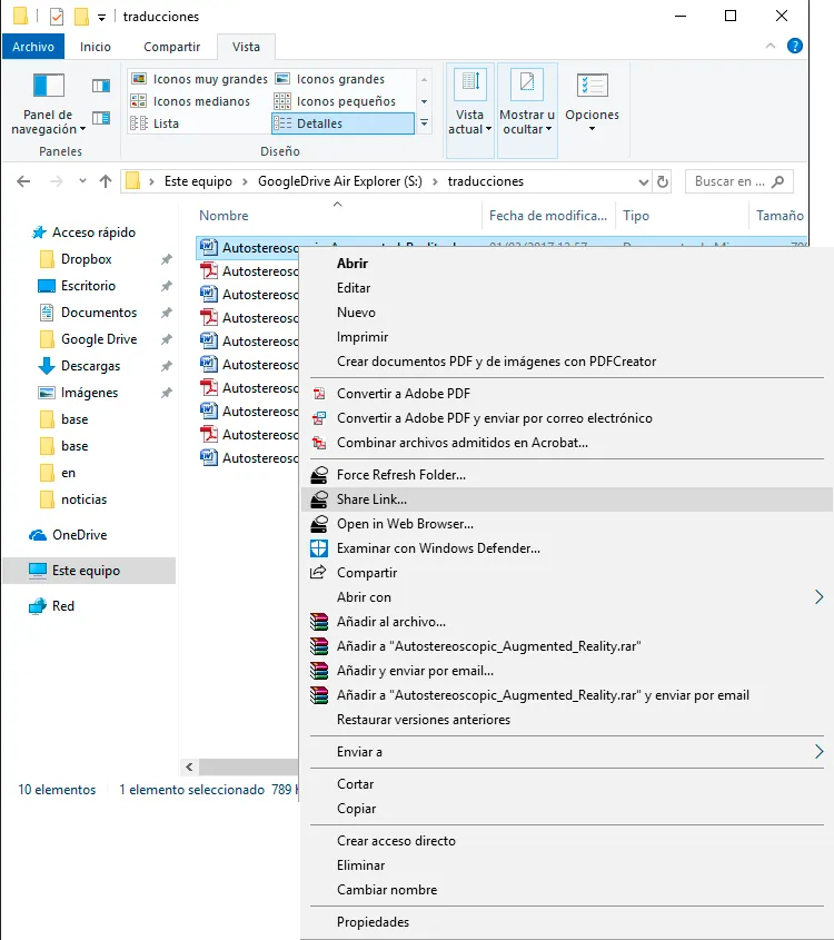 Air Live Drive añade un menú contextual en Window