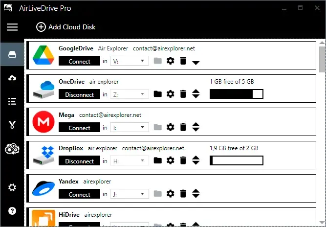 Connect, disconnect and browse