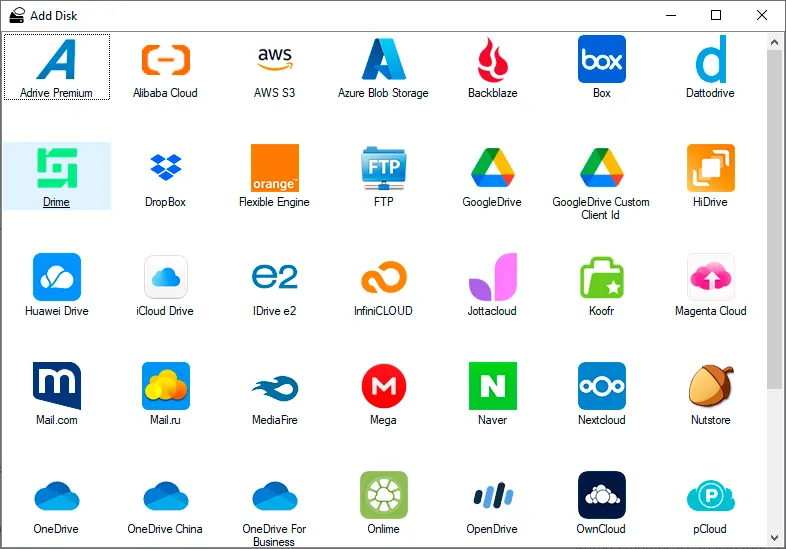Add Drime to Air Live Drive