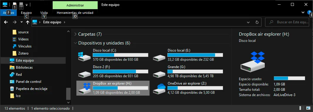 Manage your Dropbox files with Air Live Drive