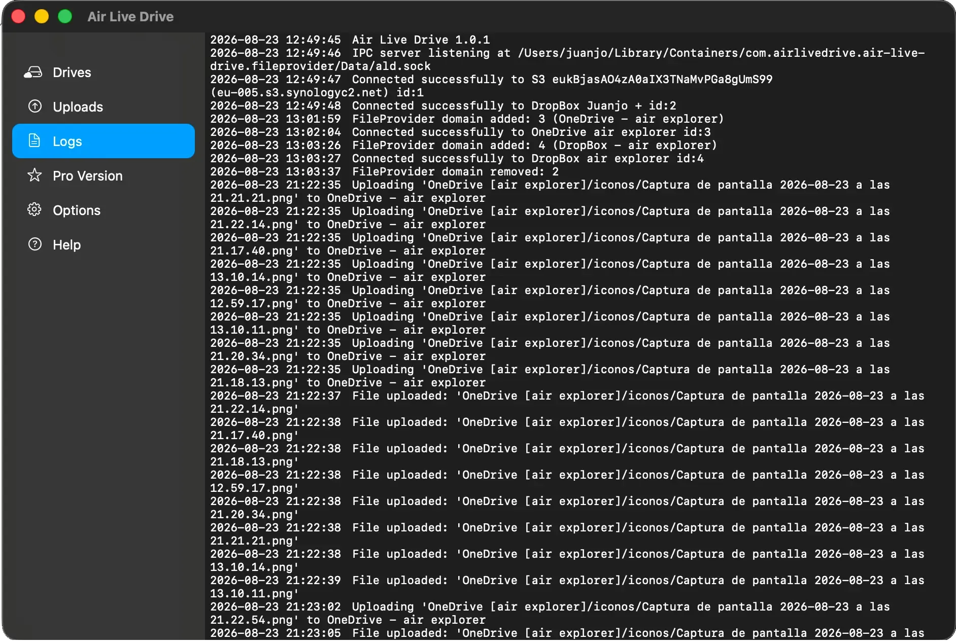 Check logs before reporting on macOS