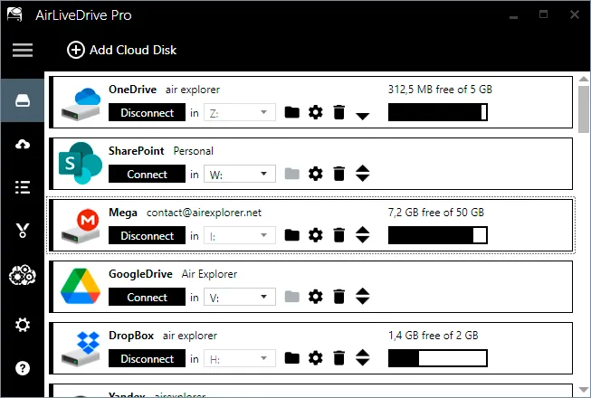 Connect your Mega account in Air Live Drive