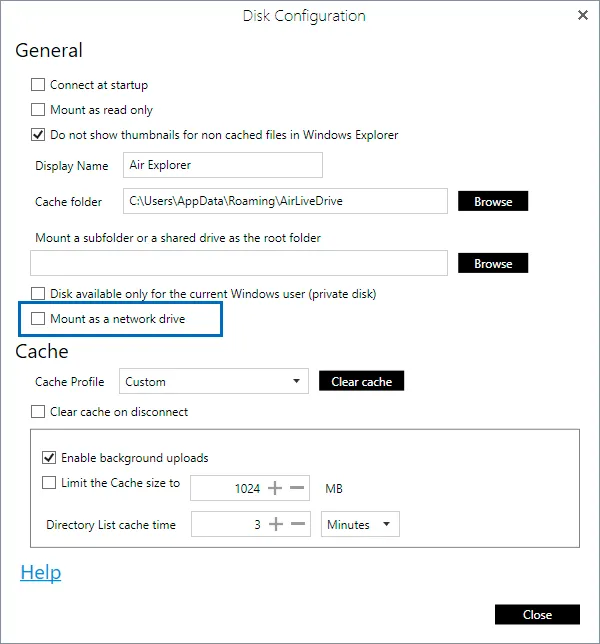 En configuración puedes montar una cuenta de la nube como unidad de red