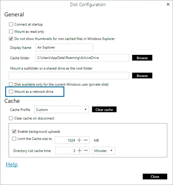 Private and network drives