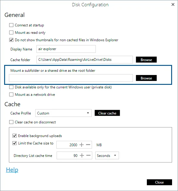 How to mount just your disk or other shared drive
