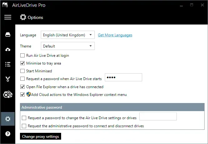 Language, theme and updates