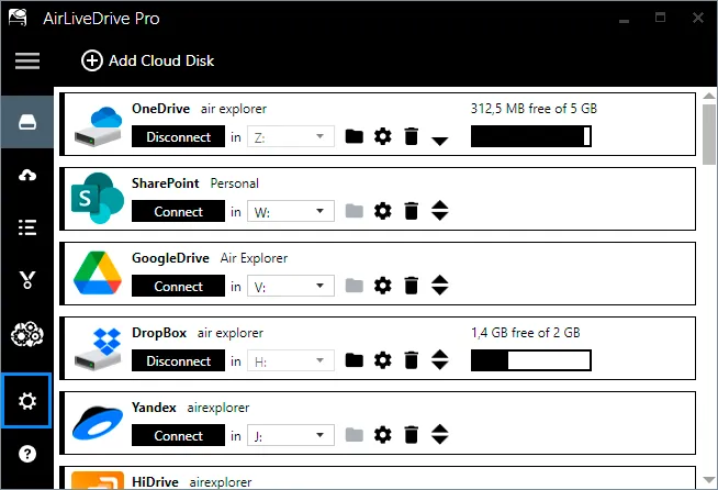 Administrative password option in Air Live Drive