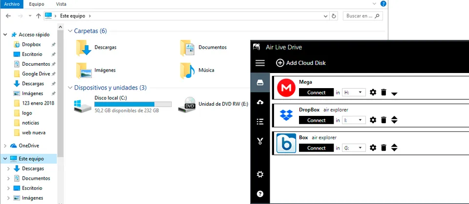 Install and open Air Live Drive