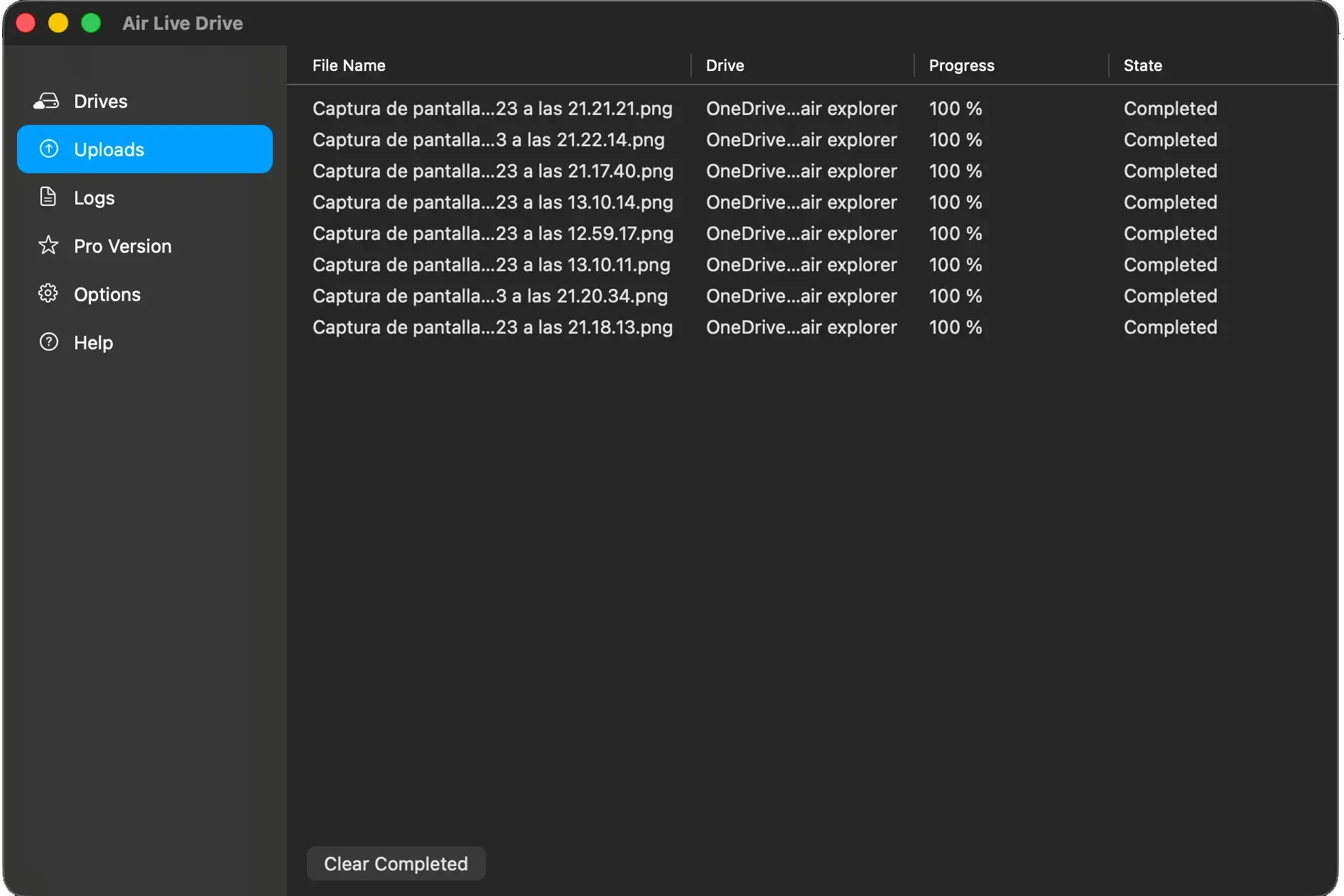 Follow uploads on macOS