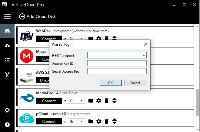 Mount Wasabi as a local hard drive with Air Live Drive