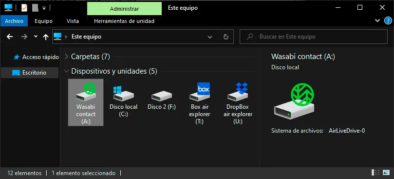 Mount Wasabi as a local hard drive