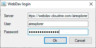 Añadir direccion de servidor, usuario y contraseña en Air Live Drive