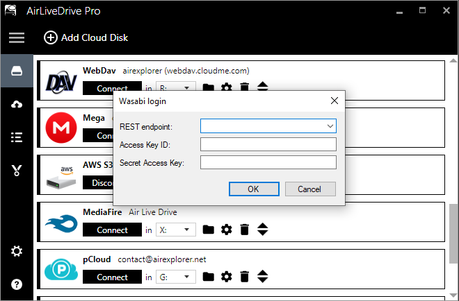 Mount Wasabi as a local hard drive with Air Live Drive