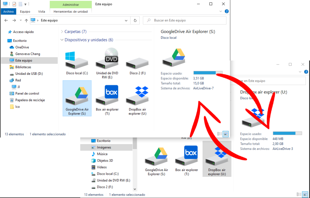 Transfer files between clouds with Air Live Drive