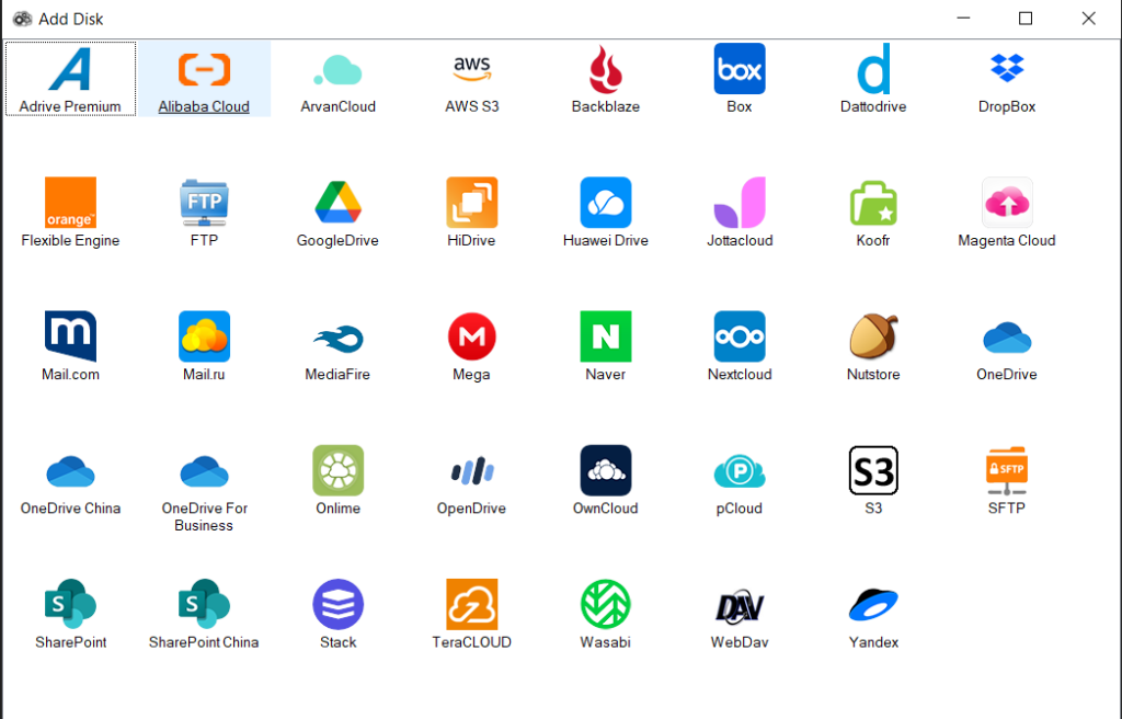 Add your cloud accounts to Air Live Drive