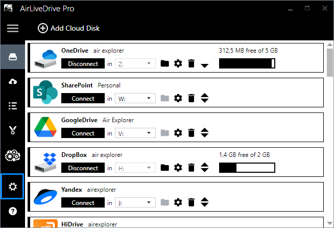 Administrative password option in Air Live Drive