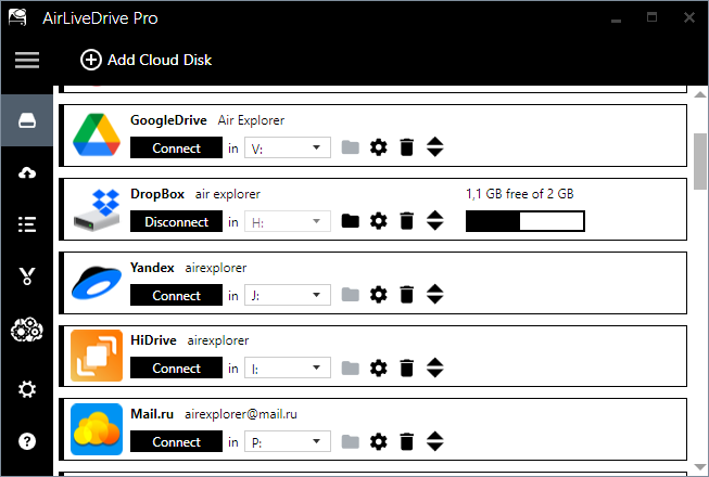 Add Dropbox to Air Live Drive