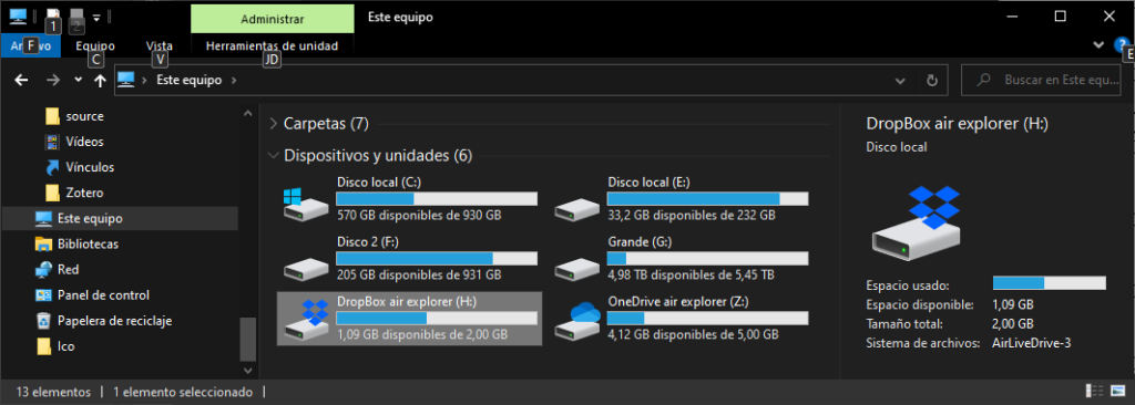 Manage your Dropbox files with Air Live Drive