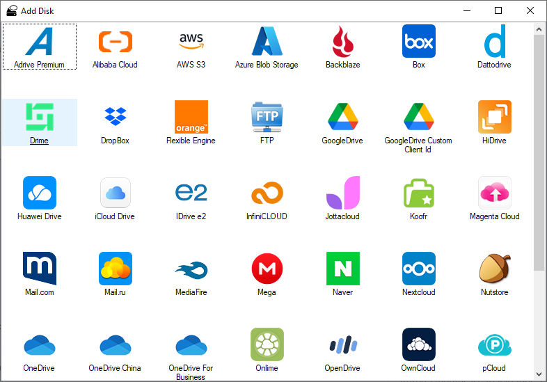 Add Drime to Air Live Drive