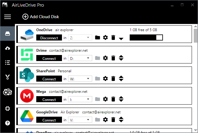 hoose the Windows drive letter you want Air Live Drive to use for Drime.