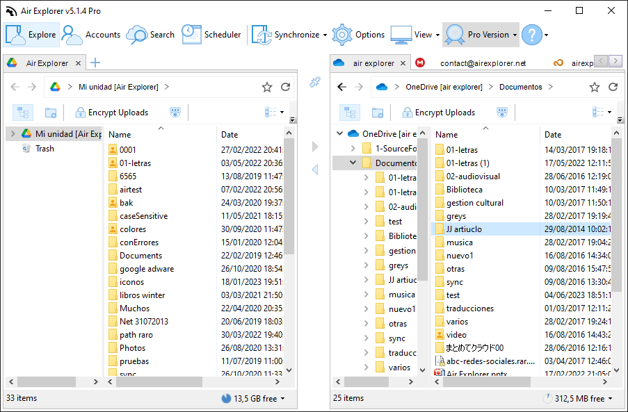 Air Explorer gestor de nubes para sincronizar