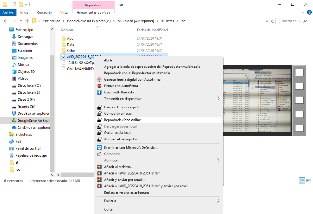 Reproducir video online con Air Live Drive